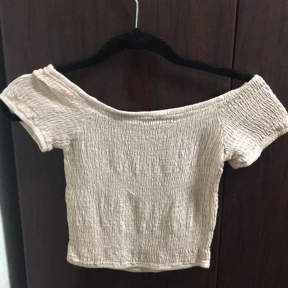 Scrunchie off the shoulder shirt